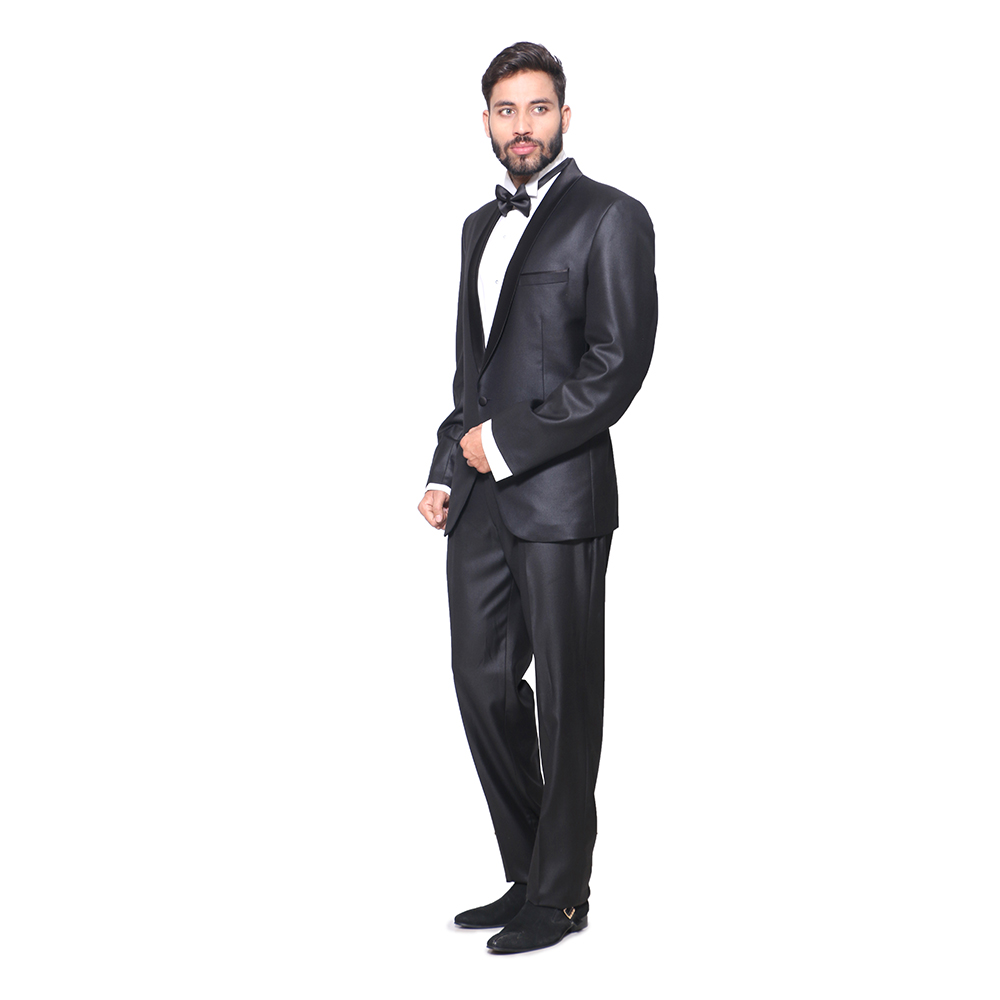 Buy Plain Black Tuxedo Suit Designer . Shipping Worldwide.