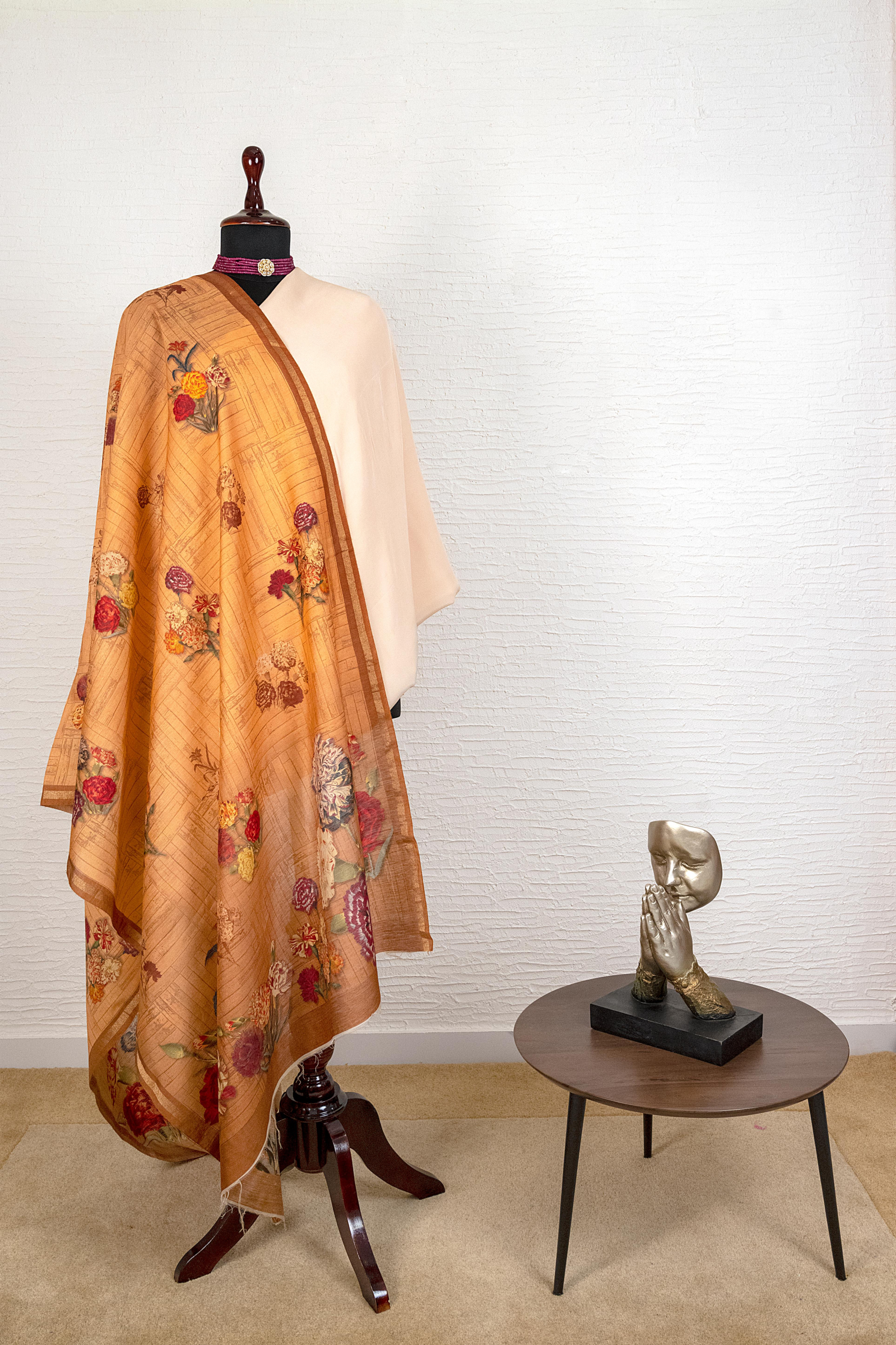 Buy Fuschia Moonga Silk Saree with an Ecru Blouse by Designer NIDHI THOLIA  Online at Ogaan.com
